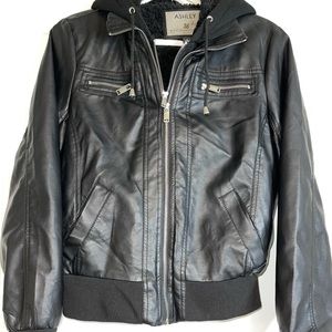 Black faux leather jacket